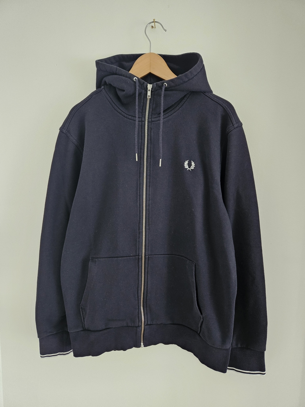 Fred Perry Navy Full-Zip Hoodie Mens Extra Large Sweatshirt